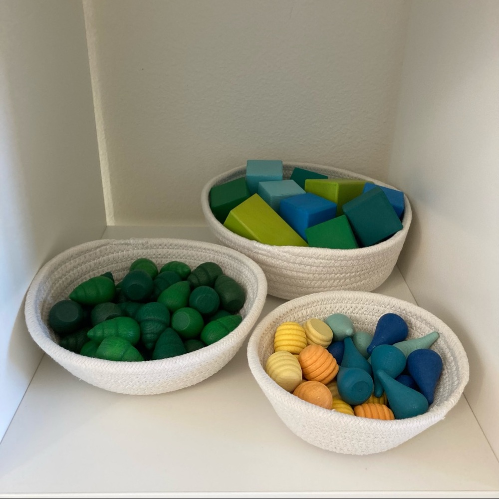 Three Montessori rope treasure baskets - 3 sizes - Picture 5 of 12
